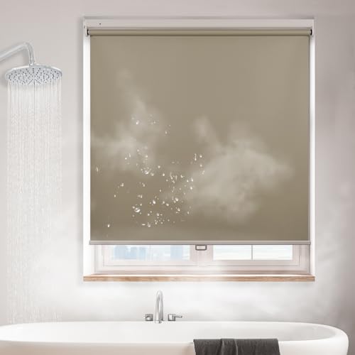 HESTIA Verdunkelungsrollos Schnurlos mit Montage ohne Bohren Wasserdichtes Rollo für Fenster mit Automatischer Rückzugsfunktion Sichtschutzrollos für Schlafzimmer, Bad & Küche von HESTIA