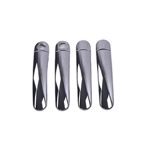 HETEVSCCK Für VW Für Polo 2010 2011 2012 2013 2014 2015 2016 2017 Schwarz Chrom Auto Türgriffabdeckungen (2 keyhole 2) von HETEVSCCK