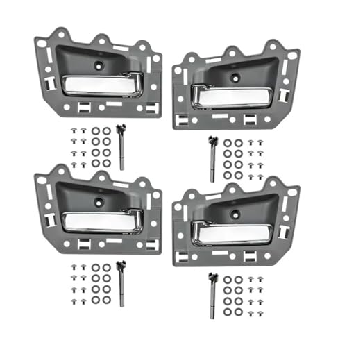 Türgriffe Im Autoinnenraum 4er-Set Türinnengriffe Für Jeep Für Grand Cherokee 2005–2011 Grau + Chrom Für Vorne Hinten Links Und Rechts 4 Türen(Silber) von HETEVSCCK