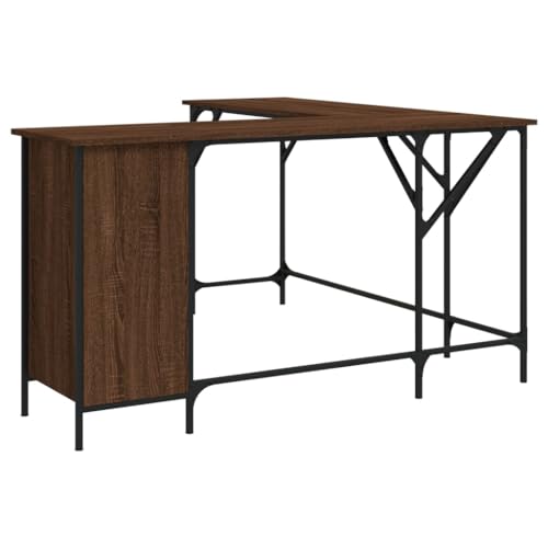 Computer Table Kleiner Schreibtisch Esstisch Konferenztisch - Schreibtisch Braun Eichen-Optik 141x141x75 cm Holzwerkstoff für Jugendzimmer Büro Wohnzimmer Küche von HETFTJN