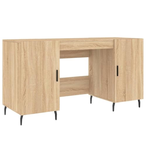 Computer Table Kleiner Schreibtisch Konsolentisch Computertisch Klein - Schreibtisch Sonoma-Eiche 140x50x75 cm Holzwerkstoff für Jugendzimmer Küche Arbeitszimmer Wohnzimmer von HETFTJN