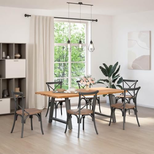 Esstisch Groß Arbeitsplatte Küche Esszimmertische Kleiner Küchentisch - Esstisch Hellbraun 200x100x74 cm Massivholz Eiche Rechteckig für Küche Konferenzraum Esszimmer Campingplatz von HETFTJN