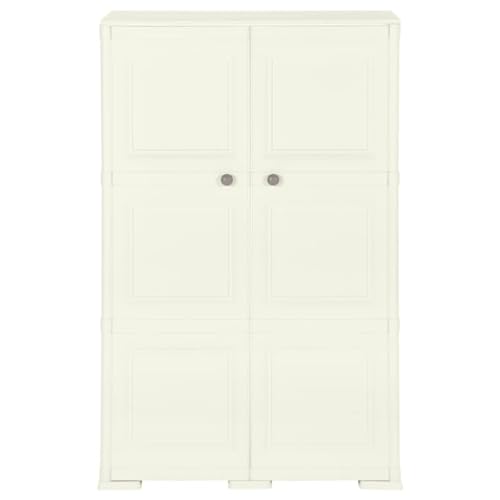 Garten Geräteschrank Aktenschrank Gartenschrank Geräteschrank Outdoor - Kunststoffschrank 79x43x125 cm Holzdesign Vanilleeis für Badezimmer Garten Küche Ankleidezimmer von HETFTJN