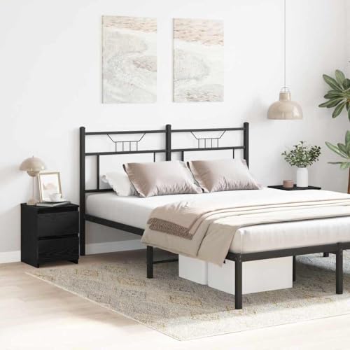 HETFTJN 2er Set Nachttisch Schwarz Eiche 30 x 30 x 40 cm Moderne Kommode mit 2 Schubladen Robuster Holzwerkstoff Platzsparend für Schlafzimmer Flur und Wohnzimmer von HETFTJN