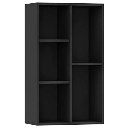 HETFTJN Aktenregal Mehrzweckschrank Kleines Bücherregal Badregal Stehend - Bücherregal/Sideboard Schwarz 50x25x80 cm Holzwerkstoff für Living Room Wohnzimmer Badezimmer Schlafzimmer von HETFTJN