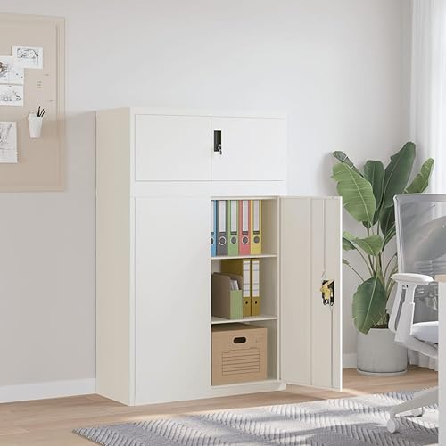HETFTJN Aktenschrank Weiß 90x40x145 cm aus Stahl mit 2 Einlegeböden abschließbar und Wandhalterung für Büro Organisation und Dokumentenaufbewahrung HETFTJN Aktenschrank Weiß 90x40x145 cm aus Stahl mit 2 Einlegeböden abschließbar und Wandhalterung für Büro Organisation und Dokumentenaufbewahrung von HETFTJN