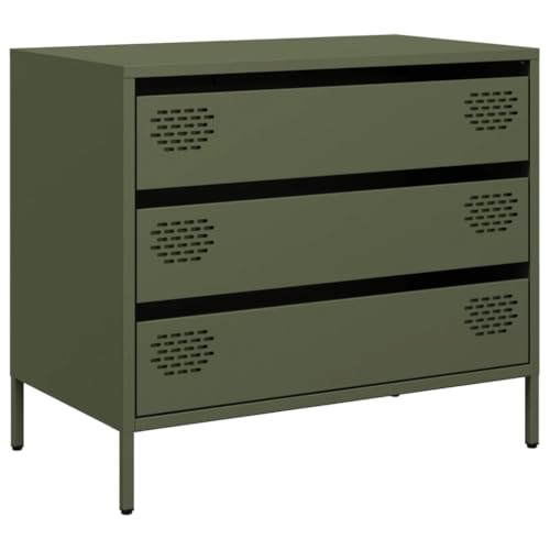 HETFTJN Anrichte Sideboard Schuhschrank Highboard Anrichte Küche - Sideboard Olivgrün 68x39x58,5 cm Kaltgewalzter Stahl für Bad Outdoor Wohnzimmer Büro von HETFTJN