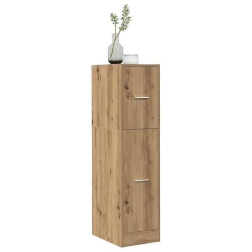 HETFTJN Apothekerschrank Artisan Eiche Holzwerkstoff 30 x 41 x 118 cm mit 3 Schubladen Stauraum Organizer für Küche Wohnzimmer und Büro von HETFTJN