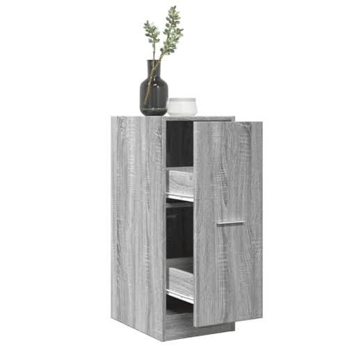HETFTJN Apothekerschrank Grau Sonoma 30x41x77,5 cm Holzwerkstoff mit 2 Schubladen Stauraum Organizer für Küche Wohnzimmer und Büro von HETFTJN