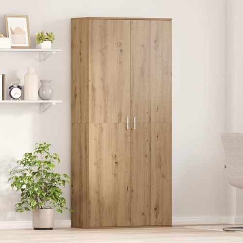HETFTJN Artisan Eichen Highboard 80x35x180 cm Moderner Aufbewahrungsschrank mit 4 Türen und 6 Regalen aus MDF für Wohnzimmer Schlafzimmer Flur HETFTJN Artisan Eichen Highboard 80x35x180 cm Moderner Aufbewahrungsschrank mit 4 Türen und 6 Regalen aus MDF für Wohnzimmer Schlafzimmer Flur von HETFTJN