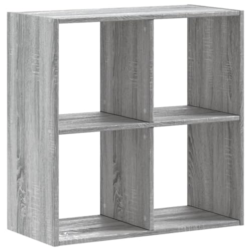 HETFTJN Aufbewahrungsregal Bookshelf Bücherschrank Standregale - Bücherregal Grau Sonoma 68,5x32x68,5 cm Holzwerkstoff für Büro Schlafzimmer Badezimmer Balkon von HETFTJN