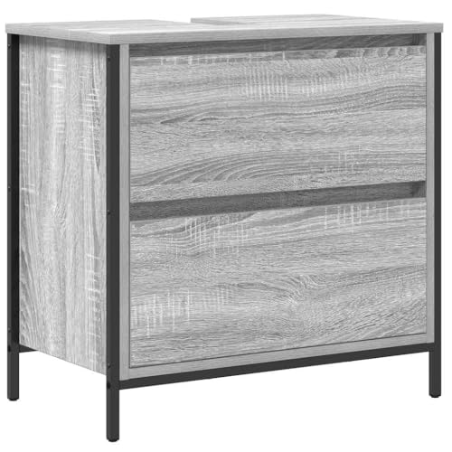 HETFTJN Badezimmer Unterschrank Apothekerschrank Küche Medikamentenschrank Badmöbel - Waschbeckenunterschrank mit Schubladen Grau Sonoma 60x34,5x60cm für Flur Wohnzimmer Badezimmer Küche HETFTJN Badezimmer Unterschrank Apothekerschrank Küche Medikamentenschrank Badmöbel - Waschbeckenunterschrank mit Schubladen Grau Sonoma 60x34,5x60cm für Flur Wohnzimmer Badezimmer Küche von HETFTJN