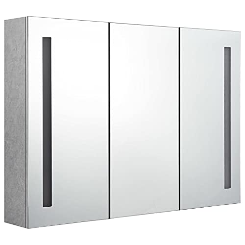 HETFTJN Badschrank Schmal Badezimmerschrank Schmal Medikamentenschrank Badmöbel - LED-Spiegelschrank fürs Bad Betongrau 89x14x62 cm für Wohnzimmer Küche Flur Badezimmer HETFTJN Badschrank Schmal Badezimmerschrank Schmal Medikamentenschrank Badmöbel - LED-Spiegelschrank fürs Bad Betongrau 89x14x62 cm für Wohnzimmer Küche Flur Badezimmer von HETFTJN