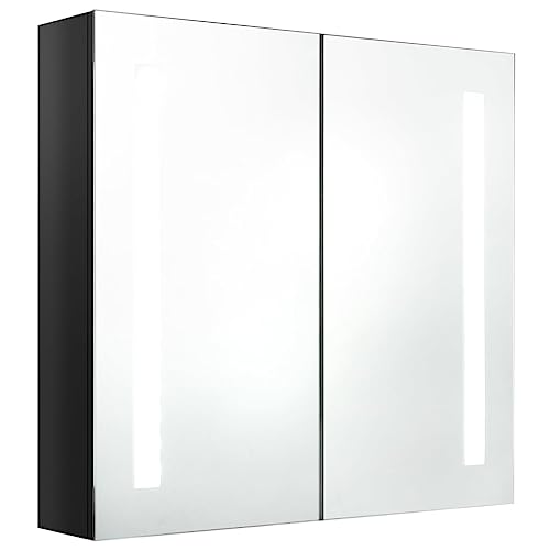 HETFTJN Badschrank Schmal Badezimmerschrank Schmal Medikamentenschrank Badmöbel - LED-Spiegelschrank fürs Bad Glänzend Schwarz 62x14x60 cm für Wohnzimmer Küche Flur Badezimmer HETFTJN Badschrank Schmal Badezimmerschrank Schmal Medikamentenschrank Badmöbel - LED-Spiegelschrank fürs Bad Glänzend Schwarz 62x14x60 cm für Wohnzimmer Küche Flur Badezimmer von HETFTJN