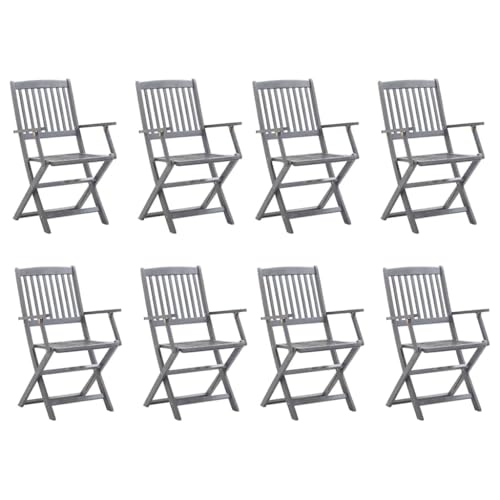 HETFTJN Balkonstuhl Gartenstuhl Loungesessel Outdoor Gartenmöbel - Klappbare Gartenstühle 8 STK. mit Kissen Massivholz Akazie für Terrasse Outdoor Bar Garten HETFTJN Balkonstuhl Gartenstuhl Loungesessel Outdoor Gartenmöbel - Klappbare Gartenstühle 8 STK. mit Kissen Massivholz Akazie für Terrasse Outdoor Bar Garten von HETFTJN