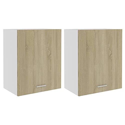 HETFTJN Barschrank Küchenunterschrank Küchenschränke Vorratsschrank - Hängeschränke 2 STK. Sonoma-Eiche 50x31x60 cm Holzwerkstoff für Küche Esszimmer Wohnzimmer Badezimmer von HETFTJN