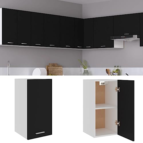 HETFTJN Barschrank Küchenunterschrank Küchenschränke Vorratsschrank - Hängeschrank Schwarz 29,5x31x60 cm Holzwerkstoff für Küche Esszimmer Wohnzimmer Badezimmer von HETFTJN
