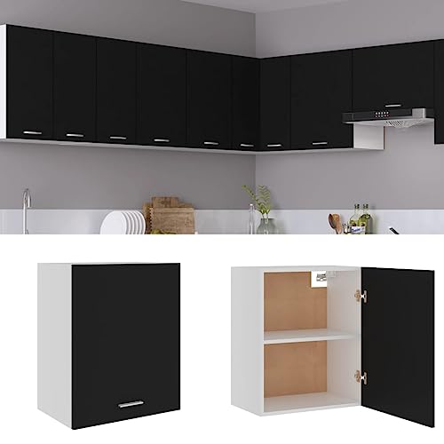 HETFTJN Barschrank Küchenunterschrank Küchenschränke Vorratsschrank - Hängeschrank Schwarz 50x31x60 cm Holzwerkstoff für Küche Esszimmer Wohnzimmer Badezimmer von HETFTJN