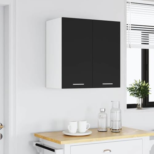 HETFTJN Barschrank Küchenunterschrank Küchenschränke Vorratsschrank - Hängeschrank Schwarz 60x31x60 cm Holzwerkstoff für Küche Esszimmer Wohnzimmer Badezimmer von HETFTJN