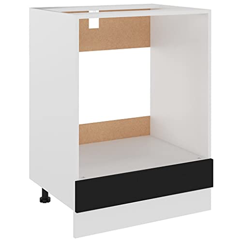 HETFTJN Barschrank Küchenunterschrank Küchenschränke Vorratsschrank - Herdumbauschrank Schwarz 60x46x81,5 cm Holzwerkstoff für Küche Esszimmer Wohnzimmer Badezimmer von HETFTJN