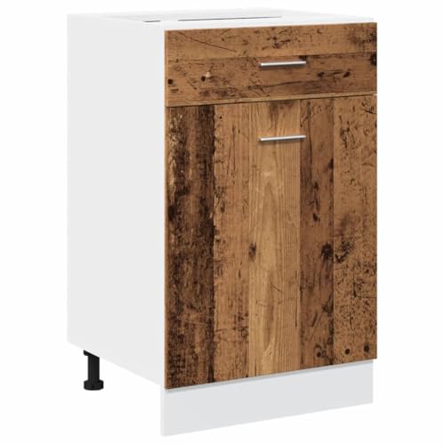 HETFTJN Barschrank Küchenunterschrank Küchenschränke Vorratsschrank - Schubunterschrank Altholz-Optik 50x46x81,5 cm Holzwerkstoff für Küche Esszimmer Wohnzimmer Badezimmer von HETFTJN