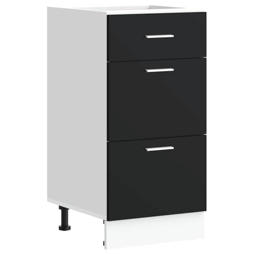 HETFTJN Barschrank Küchenunterschrank Küchenschränke Vorratsschrank - Unterschrank Schwarz 40x46x81,5 cm Holzwerkstoff für Küche Esszimmer Wohnzimmer Badezimmer von HETFTJN
