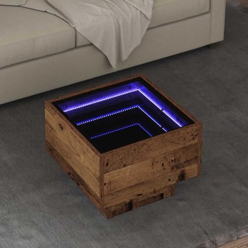 HETFTJN Beistelltisch Altholz 40 x 40 x 30 cm Holzwerkstoff Rustikaler Couchtisch mit Spiegel für Wohnzimmer und Flur HETFTJN Beistelltisch Altholz 40 x 40 x 30 cm Holzwerkstoff Rustikaler Couchtisch mit Spiegel für Wohnzimmer und Flur von HETFTJN