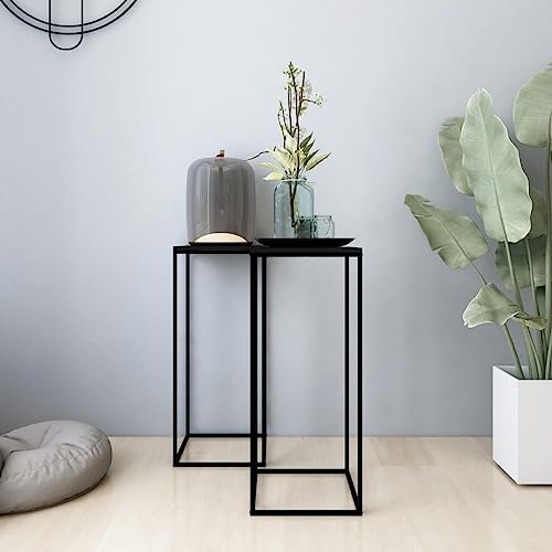 HETFTJN Beistelltisch Set 2 Stück Schwarz Stahl Couchtisch Modern & Langlebig für Wohnzimmer, Couch oder Schlafzimmer HETFTJN Beistelltisch Set 2 Stück Schwarz Stahl Couchtisch Modern & Langlebig für Wohnzimmer, Couch oder Schlafzimmer von HETFTJN