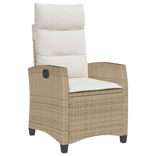 HETFTJN Bistrostuhl Outdoor Barhocker Gartenstuhl Balkonstuhl - Gartensessel mit Beistelltisch Verstellbar Beige Poly Rattan für Bar Balkon Terrasse Garten HETFTJN Bistrostuhl Outdoor Barhocker Gartenstuhl Balkonstuhl - Gartensessel mit Beistelltisch Verstellbar Beige Poly Rattan für Bar Balkon Terrasse Garten von HETFTJN