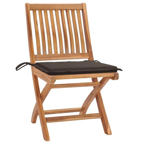 HETFTJN Bistrostuhl Outdoor Gartenstuhl Strandstuhl Camping Stuhl - Klappbare Gartenstühle mit Kissen 4 STK. Massivholz Teak für Campingplatz Bar Outdoor Terrasse von HETFTJN
