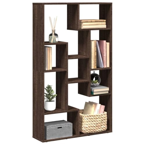 HETFTJN Bücherregal Braun Eichenoptik Holzwerkstoff 72x20x120 cm Modernes Design mit 9 Fächern Stauraum für Wohnzimmer Büro und Schlafzimmer HETFTJN Bücherregal Braun Eichenoptik Holzwerkstoff 72x20x120 cm Modernes Design mit 9 Fächern Stauraum für Wohnzimmer Büro und Schlafzimmer von HETFTJN