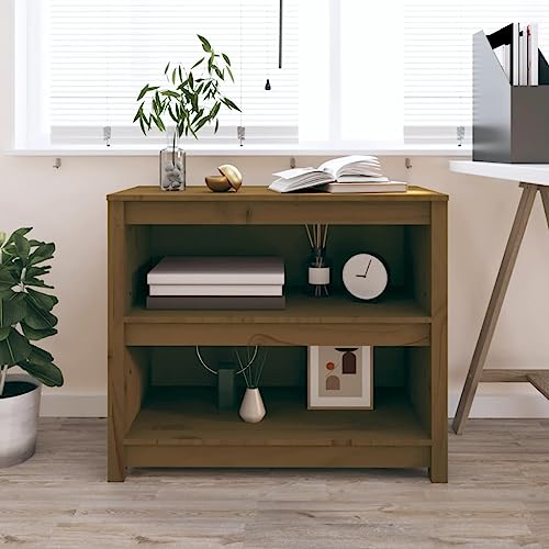 HETFTJN Bücherregal Honigbraun 80x35x68 cm Massivholz Kiefer Modernes Design Robust Viel Stauraum für Wohnzimmer Büro und Schlafzimmer von HETFTJN