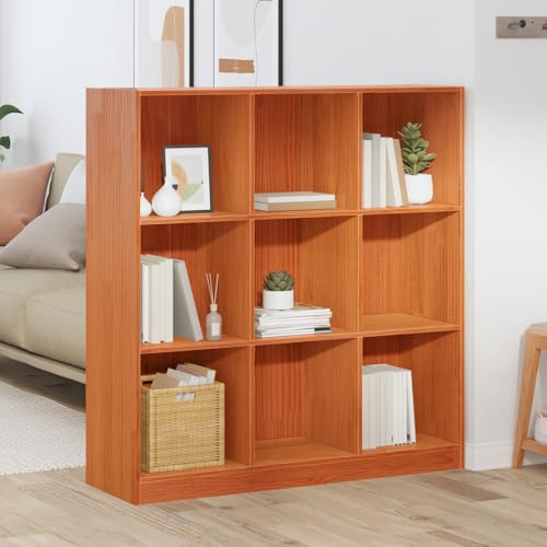 HETFTJN Bücherregal Massivholz Kiefer 104 x 33 x 110 cm Gewachste Oberfläche Freistehendes Regalbrett mit Traditionellem Design für Wohnzimmer Büro HETFTJN Bücherregal Massivholz Kiefer 104 x 33 x 110 cm Gewachste Oberfläche Freistehendes Regalbrett mit Traditionellem Design für Wohnzimmer Büro von HETFTJN