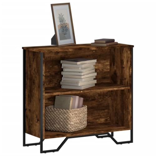 HETFTJN Bücherregal Räuchereiche 80x 31 x 74.5 cm Holzwerkstoff Modernes Design mit Metallfüßen Stabiles Regal für Wohnzimmer Büro und Flur HETFTJN Bücherregal Räuchereiche 80x 31 x 74.5 cm Holzwerkstoff Modernes Design mit Metallfüßen Stabiles Regal für Wohnzimmer Büro und Flur von HETFTJN
