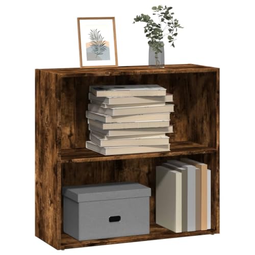 HETFTJN Bücherregal Räuchereiche 80x30x77 cm Holzwerkstoff Schmaler Hochschrank mit Offenen Fächern für Bücher Deko und Elektronik im Wohnzimmer Schlafzimmer und Flur HETFTJN Bücherregal Räuchereiche 80x30x77 cm Holzwerkstoff Schmaler Hochschrank mit Offenen Fächern für Bücher Deko und Elektronik im Wohnzimmer Schlafzimmer und Flur von HETFTJN