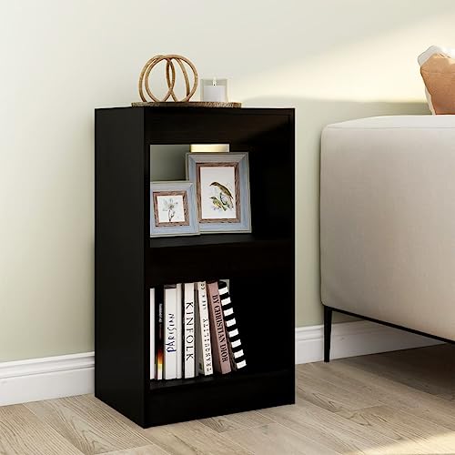 HETFTJN Bücherregal Schwarz 40x 30 x 72 cm Schmaler Raumteiler aus Holzwerkstoff mit Elegantem Design Robust und Vielseitig für Wohnzimmer Flur und Korridor von HETFTJN