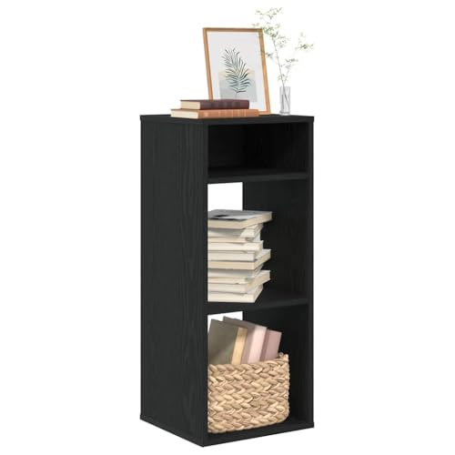 HETFTJN Bücherregal Schwarz Holzwerkstoff 34x31x80 cm Schmales Stehendes Regal mit Robuster Ablagefläche für Wohnzimmer Büro und Flur von HETFTJN