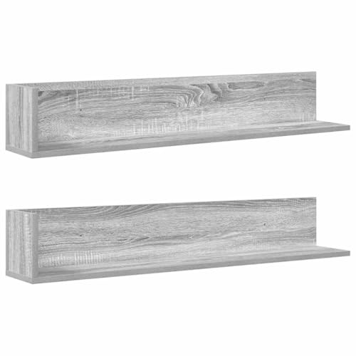HETFTJN Bücherregal Schwebend Kleines Wandregal Regalboden Wandtegal - Wandregale 2 STK. Grau Sonoma 100x16,5x16,5 cm Holzwerkstoff für Balkon Bad Outdoor Büro HETFTJN Bücherregal Schwebend Kleines Wandregal Regalboden Wandtegal - Wandregale 2 STK. Grau Sonoma 100x16,5x16,5 cm Holzwerkstoff für Balkon Bad Outdoor Büro von HETFTJN