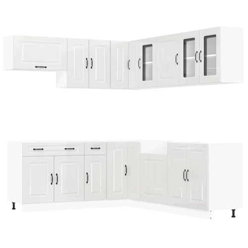 HETFTJN Cabinet Apothekerschrank Küche Küchenschränke Vorratsschrank - 11-TLG. Küchenschrank-Set Kalmar Hochglanz-Weiß Holzwerkstoff für Wohnzimmer Badezimmer Küche Esszimmer HETFTJN Cabinet Apothekerschrank Küche Küchenschränke Vorratsschrank - 11-TLG. Küchenschrank-Set Kalmar Hochglanz-Weiß Holzwerkstoff für Wohnzimmer Badezimmer Küche Esszimmer von HETFTJN