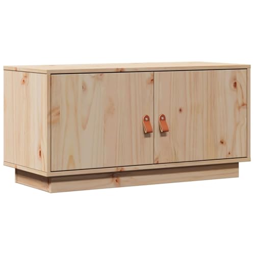 HETFTJN Cabinet Tv Board Tv Ständer Wohnzimmer Möbel - TV-Schrank 80x34x40 cm Massivholz Kiefer für Wohnzimmer Badezimmer Flur Schlafzimmer von HETFTJN