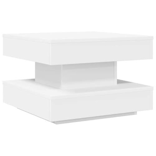 HETFTJN Coachtisch Esstisch Beistelltisch Sofa Satztische Fürs Wohnzimmer - Couchtisch 360-Grad Drehbar Weiß 50x50x34,5 cm für Garten Schlafzimmer Küche Flur HETFTJN Coachtisch Esstisch Beistelltisch Sofa Satztische Fürs Wohnzimmer - Couchtisch 360-Grad Drehbar Weiß 50x50x34,5 cm für Garten Schlafzimmer Küche Flur von HETFTJN