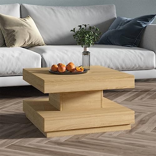 HETFTJN Couchtisch Hellbraun 60x60x35 cm MDF mit Furnier - Moderner Wohnzimmertisch mit Stabiler Tischplatte für Sofa, Couch & Flur HETFTJN Couchtisch Hellbraun 60x60x35 cm MDF mit Furnier - Moderner Wohnzimmertisch mit Stabiler Tischplatte für Sofa, Couch & Flur von HETFTJN