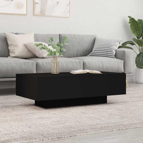 HETFTJN Couchtisch Schwarz 100x49,5x31 cm Holzwerkstoff Modernes Design Wohnzimmertisch Beistelltisch Sofa Tisch von HETFTJN