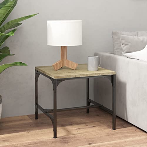 HETFTJN Couchtisch Sonoma-Eiche 50x50x35 cm Holzwerkstoff & Stahl - Industrielles Design, Verstellbare Beine, Robuste Tischplatte - Perfekt für Wohnzimmer, Couch oder Flur HETFTJN Couchtisch Sonoma-Eiche 50x50x35 cm Holzwerkstoff & Stahl - Industrielles Design, Verstellbare Beine, Robuste Tischplatte - Perfekt für Wohnzimmer, Couch oder Flur von HETFTJN