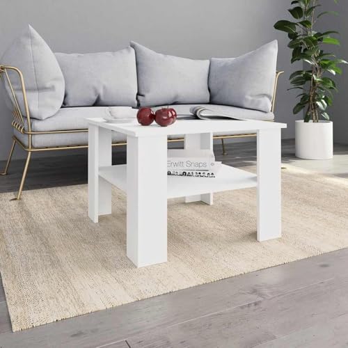 HETFTJN Couchtisch Weiß 60x60x42 cm Holzwerkstoff Modernes Design mit Ablagefach Robuster Wohnzimmertisch für Couch und Sofa HETFTJN Couchtisch Weiß 60x60x42 cm Holzwerkstoff Modernes Design mit Ablagefach Robuster Wohnzimmertisch für Couch und Sofa von HETFTJN