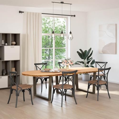 HETFTJN Esstische Campingtisch Konsolentisch Esstisch Klein - Esstisch Hellbraun 280x120x74 cm Massivholz Eiche Oval für Küche Garten Outdoorküche Balkon von HETFTJN