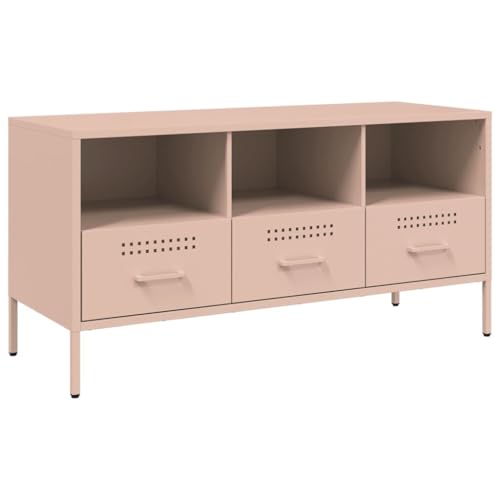 HETFTJN Fernsehkommode Sideboard Tv Lowboard Sideboard Wohnzimmer Fernsehständer - TV-Schrank Rosa 100,5x39x50,5 cm Stahl für Badezimmer Wohnzimmer Schlafzimmer Küche HETFTJN Fernsehkommode Sideboard Tv Lowboard Sideboard Wohnzimmer Fernsehständer - TV-Schrank Rosa 100,5x39x50,5 cm Stahl für Badezimmer Wohnzimmer Schlafzimmer Küche von HETFTJN