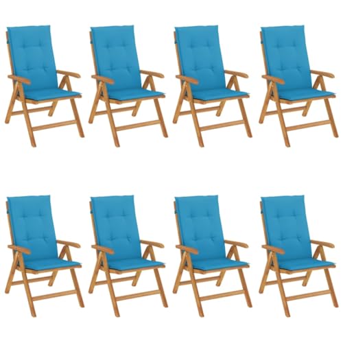 HETFTJN Garden Chair Gartenstühle Barhocker Outdoor Stühle - Gartenstühle mit Auflagen 8 STK. Massivholz Teak für Garten Outdoor Terrasse Balkon HETFTJN Garden Chair Gartenstühle Barhocker Outdoor Stühle - Gartenstühle mit Auflagen 8 STK. Massivholz Teak für Garten Outdoor Terrasse Balkon von HETFTJN