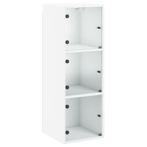 HETFTJN Geräteschrank Outdoor Medikamentenschrank Apothekerschrank Outdoor Schrank - Wandschrank mit Glastüren Weiß 35x37x100 cm für Ankleidezimmer Büro Garten Küche von HETFTJN