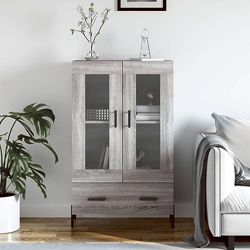 HETFTJN Highboard, Eckschrank Buffetschrank Barschrank Kommode Geeignet für Küchenzeile Schlafzimmer Badezimmer Wohnzimmer Grau Sonoma 69,5x31x115 cm Holzwerkstoff von HETFTJN